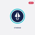 Two color etherium vector icon from cryptocurrency economy concept. isolated blue etherium vector sign symbol can be use for web,