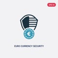Two color euro currency security shield vector icon from security concept. isolated blue euro currency security shield vector sign Royalty Free Stock Photo