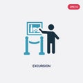 Two color excursion vector icon from museum concept. isolated blue excursion vector sign symbol can be use for web, mobile and Royalty Free Stock Photo