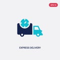 Two color express delivery vector icon from delivery and logistics concept. isolated blue express delivery vector sign symbol can Royalty Free Stock Photo