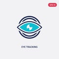 Two color eye tracking vector icon from artificial intellegence concept. isolated blue eye tracking vector sign symbol can be use Royalty Free Stock Photo