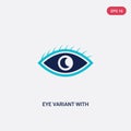 Two color eye variant with enlarged pupil vector icon from human body parts concept. isolated blue eye variant with enlarged pupil Royalty Free Stock Photo