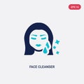 Two color face cleanser vector icon from beauty concept. isolated blue face cleanser vector sign symbol can be use for web, mobile