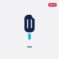 Two color fair vector icon from food concept. isolated blue fair vector sign symbol can be use for web, mobile and logo. eps 10 Royalty Free Stock Photo