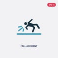 Two color fall accident vector icon from insurance concept. isolated blue fall accident vector sign symbol can be use for web,