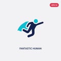 Two color fantastic human vector icon from feelings concept. isolated blue fantastic human vector sign symbol can be use for web,