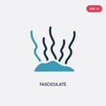 Two color fasciculate vector icon from nature concept. isolated blue fasciculate vector sign symbol can be use for web, mobile and