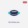 Two color fast football ball vector icon from american football concept. isolated blue fast football ball vector sign symbol can