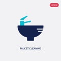 Two color faucet cleaning vector icon from cleaning concept. isolated blue faucet cleaning vector sign symbol can be use for web, Royalty Free Stock Photo
