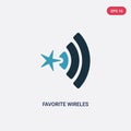 Two color favorite wireles conecction vector icon from shapes concept. isolated blue favorite wireles conecction vector sign Royalty Free Stock Photo