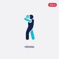 Two color feeding vector icon from humans concept. isolated blue feeding vector sign symbol can be use for web, mobile and logo.