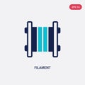 Two color filament vector icon from general-1 concept. isolated blue filament vector sign symbol can be use for web, mobile and
