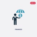 Two color finances vector icon from insurance concept. isolated blue finances vector sign symbol can be use for web, mobile and Royalty Free Stock Photo