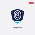 Two color fingerprint vector icon from gdpr concept. isolated blue fingerprint vector sign symbol can be use for web, mobile and