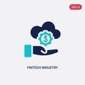 Two color fintech industry vector icon from cryptocurrency economy concept. isolated blue fintech industry vector sign symbol can