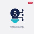 Two color fintech innovation vector icon from general-1 concept. isolated blue fintech innovation vector sign symbol can be use