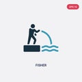 Two color fisher vector icon from people skills concept. isolated blue fisher vector sign symbol can be use for web, mobile and