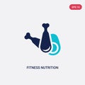 Two color fitness nutrition vector icon from gym and fitness concept. isolated blue fitness nutrition vector sign symbol can be