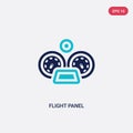 Two color flight panel vector icon from airport terminal concept. isolated blue flight panel vector sign symbol can be use for web