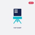 Two color flip chart vector icon from education concept. isolated blue flip chart vector sign symbol can be use for web, mobile