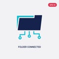 Two color folder connected circuit vector icon from computer concept. isolated blue folder connected circuit vector sign symbol Royalty Free Stock Photo