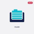 Two color folder vector icon from education 2 concept. isolated blue folder vector sign symbol can be use for web, mobile and logo