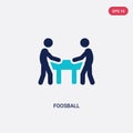 two color foosball vector icon from outdoor activities concept. isolated blue foosball vector sign symbol can be use for web,