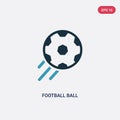 Two color football ball vector icon from sports concept. isolated blue football ball vector sign symbol can be use for web, mobile Royalty Free Stock Photo