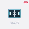 Two color football pitch vector icon from sports and competition concept. isolated blue football pitch vector sign symbol can be