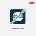 Two color forbidden foods vector icon from religion-2 concept. isolated blue forbidden foods vector sign symbol can be use for web