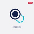 Two color foreground vector icon from geometric figure concept. isolated blue foreground vector sign symbol can be use for web,