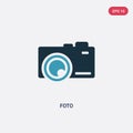 Two color foto vector icon from shapes concept. isolated blue foto vector sign symbol can be use for web, mobile and logo. eps 10