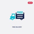 Two color free delivery vector icon from delivery and logistics concept. isolated blue free delivery vector sign symbol can be use Royalty Free Stock Photo