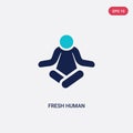 Two color fresh human vector icon from feelings concept. isolated blue fresh human vector sign symbol can be use for web, mobile