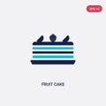 Two color fruit cake vector icon from food concept. isolated blue fruit cake vector sign symbol can be use for web, mobile and Royalty Free Stock Photo