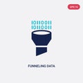 Two color funneling data vector icon from business and analytics concept. isolated blue funneling data vector sign symbol can be