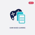 Two color game-based learning vector icon from e-learning and education concept. isolated blue game-based learning vector sign