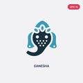 Two color ganesha vector icon from religion concept. isolated blue ganesha vector sign symbol can be use for web, mobile and logo