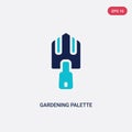 Two color gardening palette vector icon from tools concept. isolated blue gardening palette vector sign symbol can be use for web