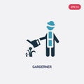 Two color garderner vector icon from people concept. isolated blue garderner vector sign symbol can be use for web, mobile and