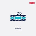 Two color garter vector icon from birthday party and wedding concept. isolated blue garter vector sign symbol can be use for web, Royalty Free Stock Photo