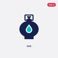 Two color gas vector icon from camping concept. isolated blue gas vector sign symbol can be use for web, mobile and logo. eps 10 Royalty Free Stock Photo