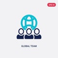 Two color global team vector icon from general-1 concept. isolated blue global team vector sign symbol can be use for web, mobile Royalty Free Stock Photo