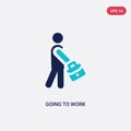 Two color going to work vector icon from behavior concept. isolated blue going to work vector sign symbol can be use for web,