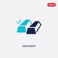 Two color gold ingot vector icon from digital economy concept. isolated blue gold ingot vector sign symbol can be use for web, Royalty Free Stock Photo