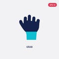 Two color grab vector icon from gestures concept. isolated blue grab vector sign symbol can be use for web, mobile and logo. eps Royalty Free Stock Photo