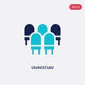 Two color grandstand vector icon from education concept. isolated blue grandstand vector sign symbol can be use for web, mobile Royalty Free Stock Photo