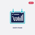 Two color graph frame vector icon from commerce concept. isolated blue graph frame vector sign symbol can be use for web, mobile