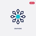 Two color graphene vector icon from artificial intellegence concept. isolated blue graphene vector sign symbol can be use for web