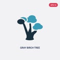 Two color gray birch tree vector icon from nature concept. isolated blue gray birch tree vector sign symbol can be use for web, Royalty Free Stock Photo